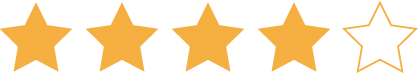 Graphic indicating a star-rating of 4 stars